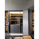 Кухонный гарнитур из дерева и камня с раздвижными дверцами OPERATING COLUMN 2.0 Dada Engenereed Kitchen варинант исполнения - 6 | Loft Concept в Екатеринбурге