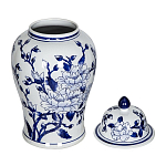 Ваза с крышкой и синим цветочным узором Blue & White Ornament  варинант исполнения - 2 | Loft Concept в Екатеринбурге