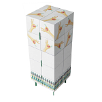 Тумба белая с рисунком Tall Forest Ok White варинант исполнения - 3 | Loft Concept в Екатеринбурге