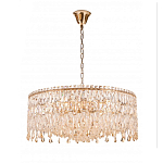 Люстра круглая с хрустальными подвесками на золотистом каркасе Roul Crystal Light варинант исполнения - 8 | Loft Concept в Екатеринбурге