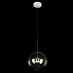 Подвесной светильник с прозрачным бирюзовым стеклянными плафоном и золотыми деталями Диаметр 30 Giopato & Coombes варинант исполнения - 2 | Loft Concept в Екатеринбурге