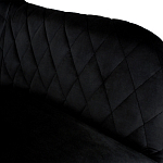 Барный стул со спинкой и подлокотниками на 4-х металлических ножках Douglas Rhombus Черный Велюр варинант исполнения - 3 | Loft Concept в Екатеринбурге