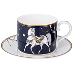 Чайный набор из фарфора с изображением лошадей на 6 персон 12 предметов Porcelain Horse Set варинант исполнения - 1 | Loft Concept в Екатеринбурге