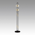 Торшер с 2-мя прозрачными стеклянными плафонами и золотистыми декоративными вставками Virelia варинант исполнения - 3 | Loft Concept в Екатеринбурге