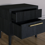 Прикроватная Тумбочка Primo с двумя ящиками Черный дуб варинант исполнения - 7 | Loft Concept в Екатеринбурге