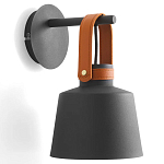 Черное матовое бра с декором под кожу Chestery варинант исполнения - 1 | Loft Concept в Екатеринбурге