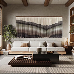 Пейзаж из нитей Макраме Wall decor Black and White Landscape варинант исполнения - 1 | Loft Concept в Екатеринбурге