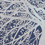 Обои ручная роспись в стиле Арт-деко Windswept Blossom Special Colourway on Dark Blue dyed silk варинант исполнения - 2 | Loft Concept в Екатеринбурге