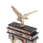Часы настольные из яшмы и бронзы с декором в виде горного орла Eagle Stone Clock варинант исполнения - 3 | Loft Concept в Екатеринбурге