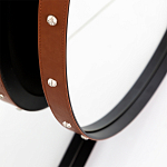 Зеркало овальное в металлической раме с кожаной отделкой Loft in Reflection варинант исполнения - 3 | Loft Concept в Екатеринбурге