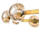 Люстра подвесная светодиодная с 9-ю круглыми плафонами коньячного цвета Iona Chandelier Brass  варинант исполнения - 2 | Loft Concept в Екатеринбурге