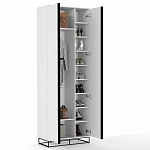 Двухдверный шкаф белого цвета Strict Lines варинант исполнения - 3 | Loft Concept в Екатеринбурге