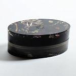 Шкатулка из эпоксидной смолы с цветами черная Epoxy Resin Oval Box Black варинант исполнения - 4 | Loft Concept в Екатеринбурге