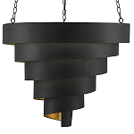 Подвесной светильник в форме спирали черный с золотой внутренней отделкой Warm Glow варинант исполнения - 2 | Loft Concept в Екатеринбурге