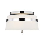 Потолочный светильник с белым тканевым абажуром Generation Lighting варинант исполнения - 1 | Loft Concept в Екатеринбурге