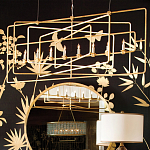 Люстра золотая из пересекающихся прямоугольных элементов Thin Intersecting Rectangles варинант исполнения - 4 | Loft Concept в Екатеринбурге