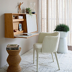 Приставной стол с отделкой из джута Juti D30 см варинант исполнения - 8 | Loft Concept в Екатеринбурге