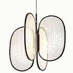 Люстра с гравировкой на акриловых плафонах Gravyura Black D 50 см варинант исполнения - 1 | Loft Concept в Екатеринбурге