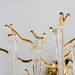 Бра золотого цвета с разветвленными ветвями и длинными прозрачными подвесками в форме стеклянных сосулек Droplet Chandelier варинант исполнения - 5 | Loft Concept в Екатеринбурге