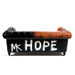 Диван Честерфильд граффити graffiti Orange Sofa натуральная кожа варинант исполнения - 5 | Loft Concept в Екатеринбурге