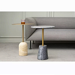 Кофейный столик круглый из мрамора серый Reliable Foundation варинант исполнения - 5 | Loft Concept в Екатеринбурге