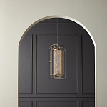 Люстра золотая с внутренним цилиндром из хрустальных бусин Romantic Lantern варинант исполнения - 3 | Loft Concept в Екатеринбурге