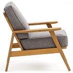 Кресло с каркасом из массива дуба Deniaud Oak Grey Armchair варинант исполнения - 3 | Loft Concept в Екатеринбурге