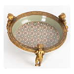 Чаша фарфоровая на бронзовых ножках в виде ангелов Porcelain Angels of Paradise варинант исполнения - 3 | Loft Concept в Екатеринбурге