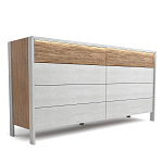 Комод 8 ящиков с подсветкой на рельефном фасаде Warm Industrial варинант исполнения - 2 | Loft Concept в Екатеринбурге