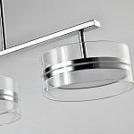 Люстра светодиодная с 4-мя круглыми прозрачными плафонами цилиндрической формы из акрила и стекла с пультом для регулировки света Glass Lamp Chromium варинант исполнения - 2 | Loft Concept в Екатеринбурге