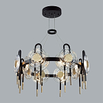 Люстра подвесная круглая черного цвета с круглыми прозрачными плафонами Virelia  варинант исполнения - 3 | Loft Concept в Екатеринбурге