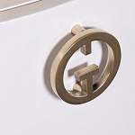 Тумбочка белая овальная с мраморной столешницей Thoroughbass варинант исполнения - 5 | Loft Concept в Екатеринбурге