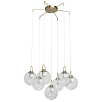 Люстра с 7-ю плафонами из прозрачного стекла в форме шара Orb Cascade  варинант исполнения - 2 | Loft Concept в Екатеринбурге