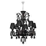 Люстра подвесная с плиссированными абажурами и множеством подвесок черного цвета Диаметр 62 см Lustre Reverie варинант исполнения - 1 | Loft Concept в Екатеринбурге