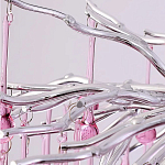 Люстра серебрянная с розовыми стеклянными подвесками в форме капель FAIRYTREE Light варинант исполнения - 6 | Loft Concept в Екатеринбурге