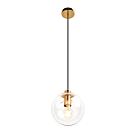 Подвесной светильник со стеклянным прозрачным плафоном в форме шара и золотыми металлическим акцентами 20 ClassiCon варинант исполнения - 2 | Loft Concept в Екатеринбурге