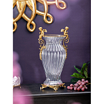 Ваза прозрачная с бронзовыми ручками в виде ангелов Eden Garden варинант исполнения - 2 | Loft Concept в Екатеринбурге