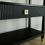 Стеллаж Elsa Dreams Black со стеклянными полками и ящиком варинант исполнения - 5 | Loft Concept в Екатеринбурге