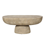 Столик кофейный кремового цвета с овальной столешницей и круглым основанием Cream Dalmen Table варинант исполнения - 1 | Loft Concept в Екатеринбурге