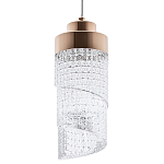 Подвесной светильник со спиралевидным плафоном из акрила Spiral Acrylic Gold Hanging Lamp варинант исполнения - 1 | Loft Concept в Екатеринбурге