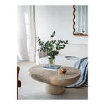 Столик кофейный кремового цвета с овальной столешницей и круглым основанием Cream Dalmen Table варинант исполнения - 6 | Loft Concept в Екатеринбурге