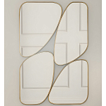 Зеркало в ассиметричной раме золотистого цвета Chaotic варинант исполнения - 2 | Loft Concept в Екатеринбурге