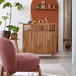 Кресло на деревянных ножках Olguin Pink Chair варинант исполнения - 6 | Loft Concept в Екатеринбурге