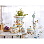 Кувшин с цветочным рисунком и бронзовой ручкой Blue Garden варинант исполнения - 7 | Loft Concept в Екатеринбурге