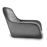 Стул с мягкой серой обивкой из велюра и подъемно-поворотным механизмом на черных колесиках Harper Gray варинант исполнения - 2 | Loft Concept в Екатеринбурге