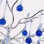 Люстра овальная с синими стеклянными подвесками в форме капель FAIRYTREE Light варинант исполнения - 1 | Loft Concept в Екатеринбурге
