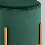 Зеленый пуф на золотистых ножках SANJAY варинант исполнения - 3 | Loft Concept в Екатеринбурге