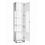 Шкаф-витрина белая с полками и стеклянной дверью Strict Lines варинант исполнения - 2 | Loft Concept в Екатеринбурге