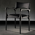 Стул дизайнерский с плетеным сидением Kronos Dining Chair Black варинант исполнения - 3 | Loft Concept в Екатеринбурге