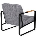 Кресло серый велюр с жесткими подлокотниками на полозьях Ashton варинант исполнения - 3 | Loft Concept в Екатеринбурге